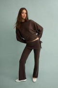 Nelly - Brun - Effortless Knit Overlay Pants