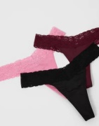 Nelly - Multi/Mønstrete - Lovely Feels Thong 3-pack