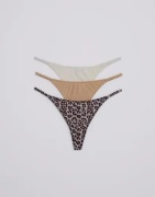 Nelly - Beige - Low Waist 3-Pack Thong