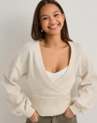 Nelly - Hvit - Wrap Waist Button Cardigan