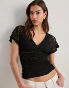 Nelly - Svart - Lace Waist Focus Top