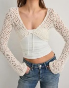 Nelly - Hvit - Crochet LS Bolero