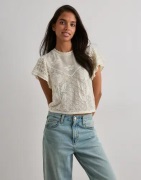 Only - Hvit - Onlestralla S/S Short Structop Knt