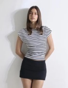 Nelly - Rutete/Stripete - Stripe Shoulder Top