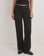 Nelly - Svart - Crochet Waist Crepe Pants