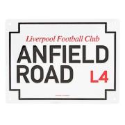 Liverpool Anfield Road Skilt Metal - Hvit/Sort