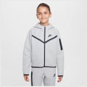 Nike Hettegenser Tech Fleece FZ Windrunner - Grå/Svart Barn