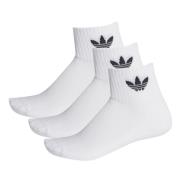 adidas Originals Ankelsokker Mid-Cut 3-Pakke - Hvit/Svart