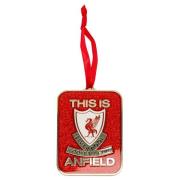 Liverpool This Is Anfield Glitter Christmas Decoration - rød