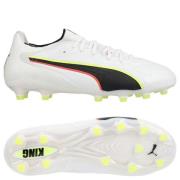 PUMA King 20 Ultimate FG/AG Unleashed - PUMA White/Glødende rød/Gul Kv...