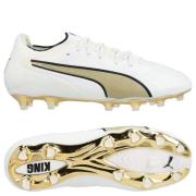 PUMA King 20 Ultimate FG/AG White Gold - PUMA White/Metallisk gull/PUM...