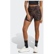 Adidas Seasonal Essentials Leopard Print Biker Shorts with 3-Stripes